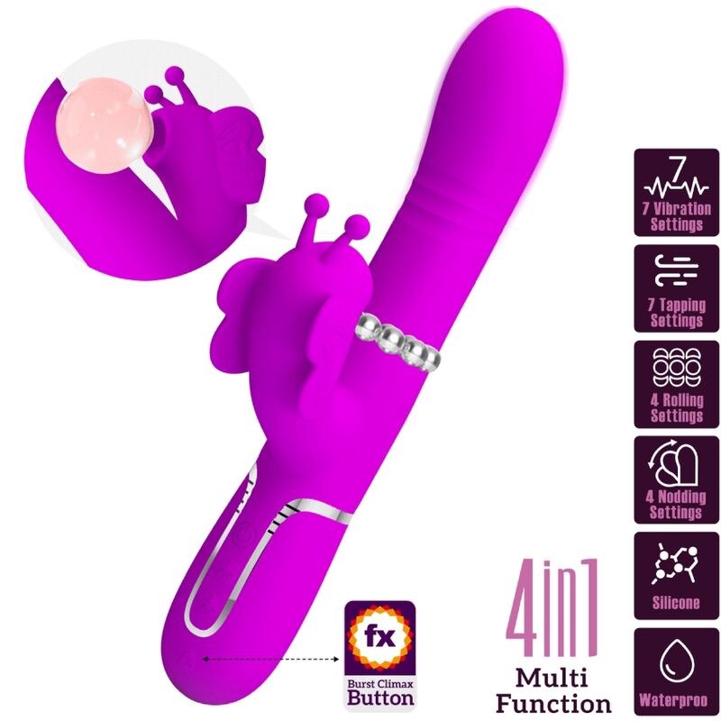 Pretty Love Multifunktions-kaninchenvibrator 4 in 1 Schmetterling...