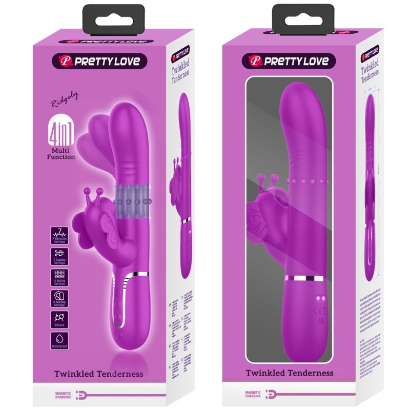 Pretty Love Multifunktions-kaninchenvibrator 4 in 1 Schmetterling...