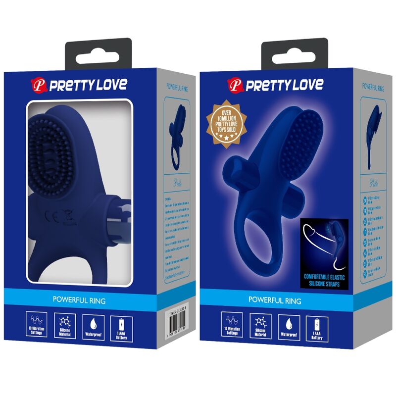 Pretty Love – Palle Ring mit Vibration Blau