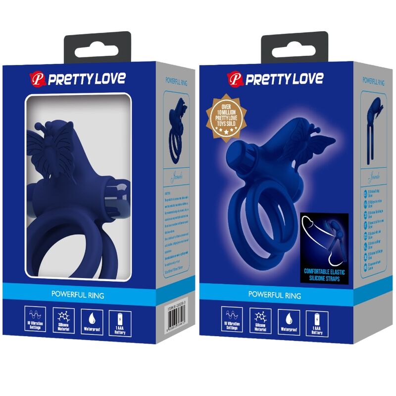 Pretty Love – Jamele Doppelring mit Vibration & Schmetterlingstimul...