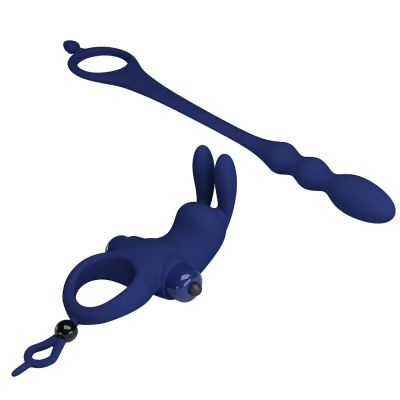 Pretty Love – Ayad Rabbit Vibratorring mit Stecker Blau
