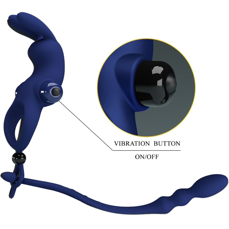 Pretty Love – Ayad Rabbit Vibratorring mit Stecker Blau