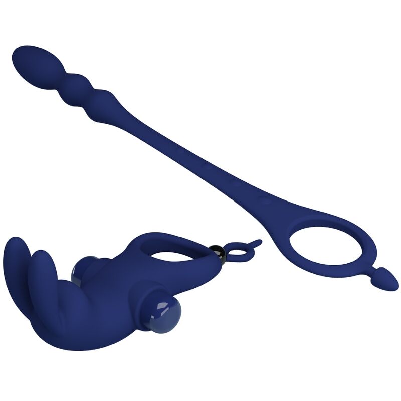 Pretty Love – Ayad Rabbit Vibratorring mit Stecker Blau