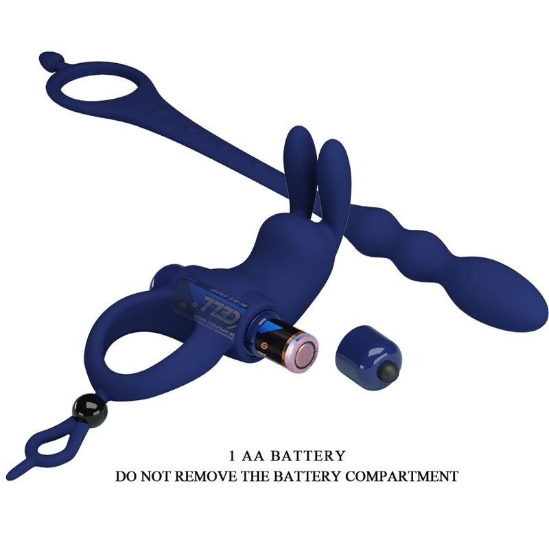 Pretty Love – Ayad Rabbit Vibratorring mit Stecker Blau