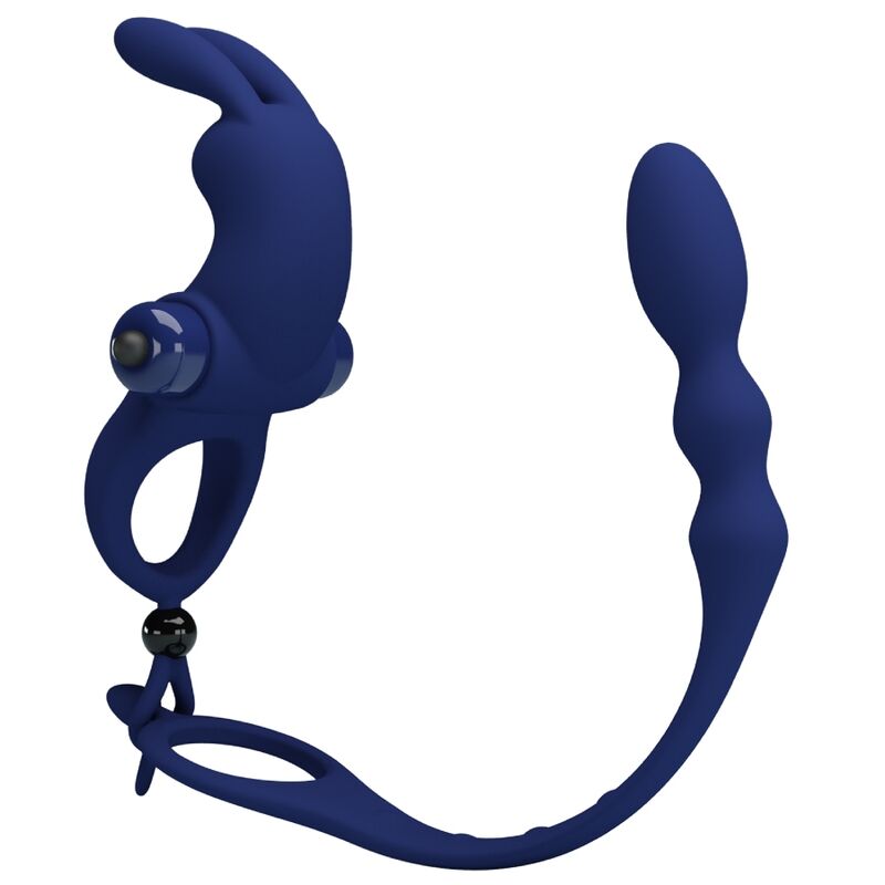 Pretty Love – Ayad Rabbit Vibratorring mit Stecker Blau