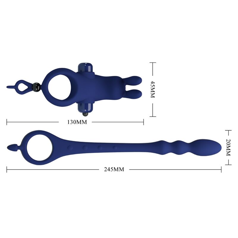 Pretty Love – Ayad Rabbit Vibratorring mit Stecker Blau
