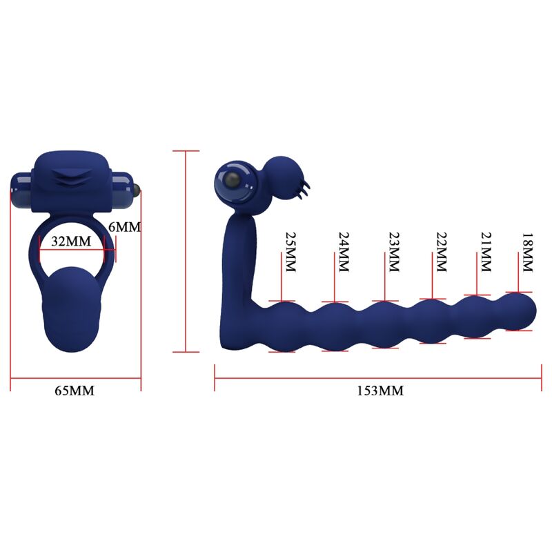 Pretty Love – Ajmal Vibrationsring mit Stecker Blau