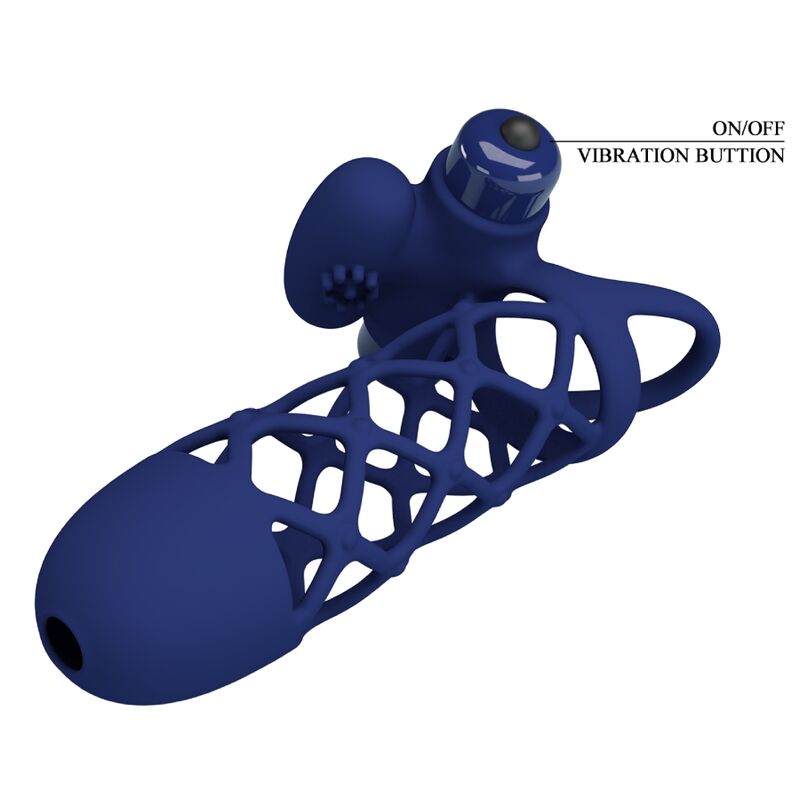 Pretty Love – Giann Vibratorring mit Silikonhülle Blau