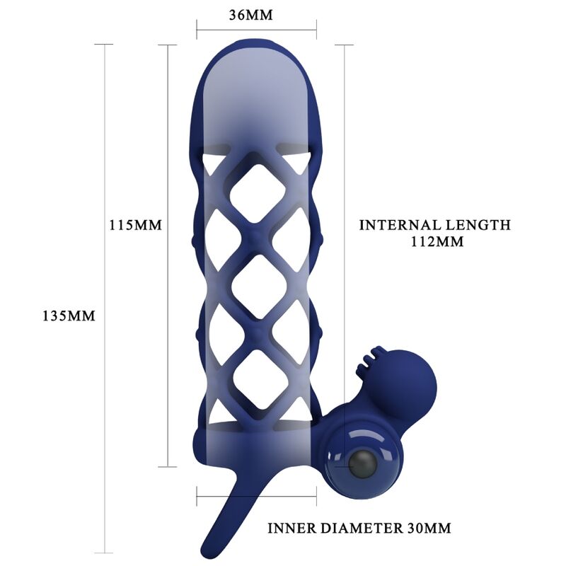 Pretty Love – Giann Vibratorring mit Silikonhülle Blau