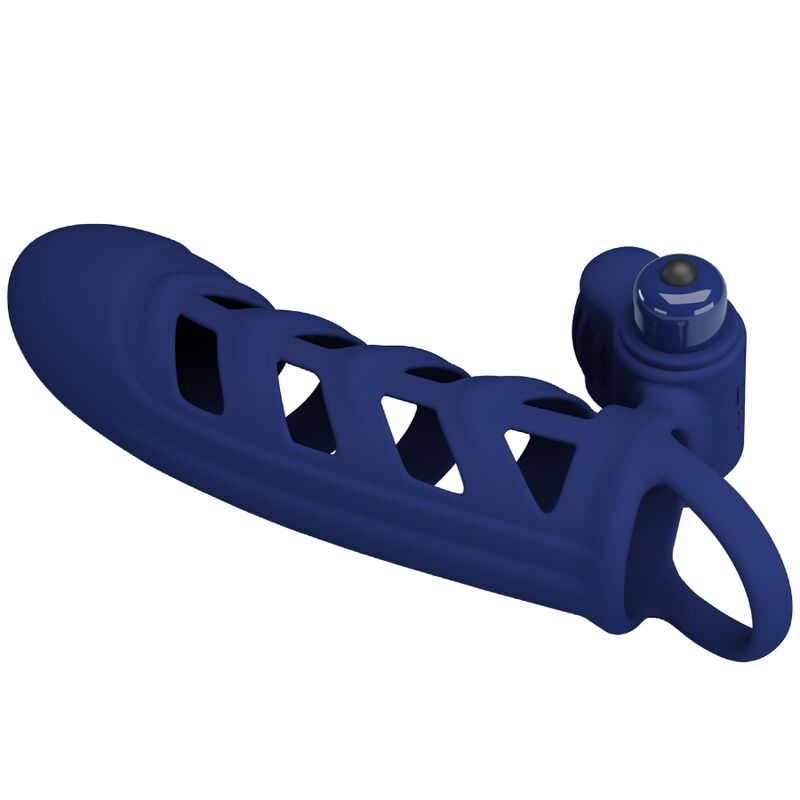 Pretty Love – Altaf Vibratorring mit Silikonhülle Blau