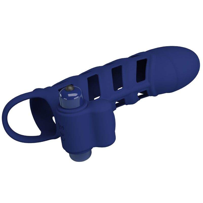 Pretty Love – Altaf Vibratorring mit Silikonhülle Blau