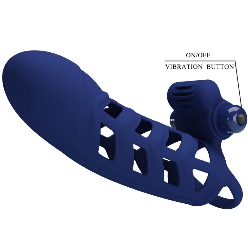 Pretty Love – Altaf Vibratorring mit Silikonhülle Blau