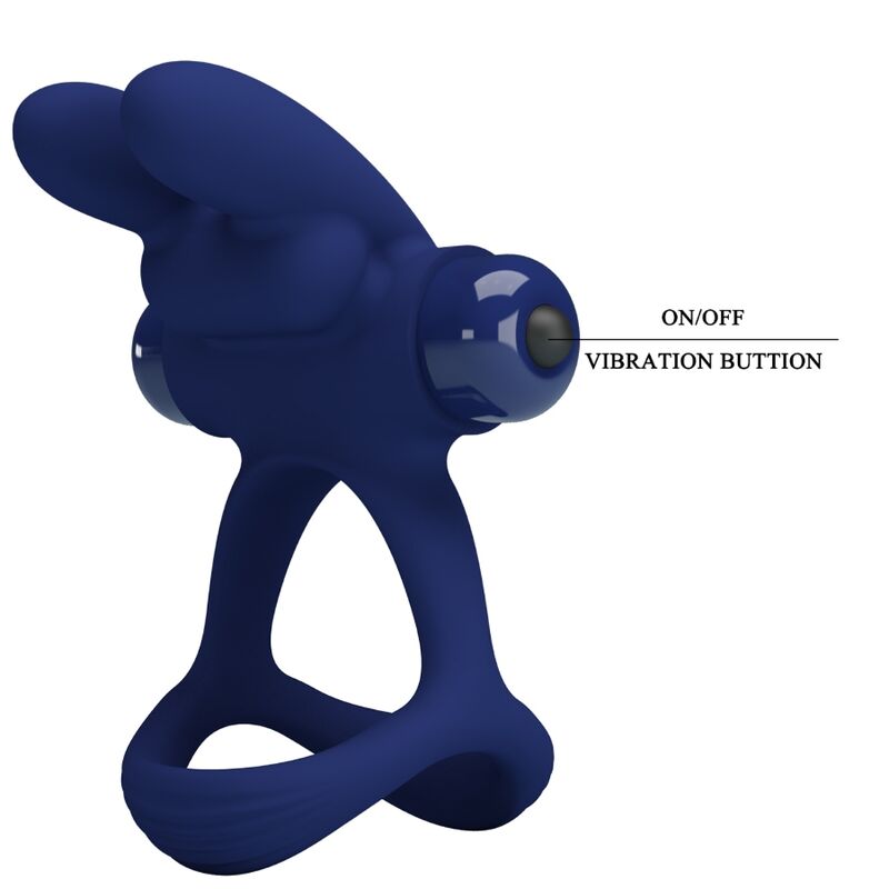 Pretty Love – Francisco Doppelter Vibrationsring Kaninchen Blau