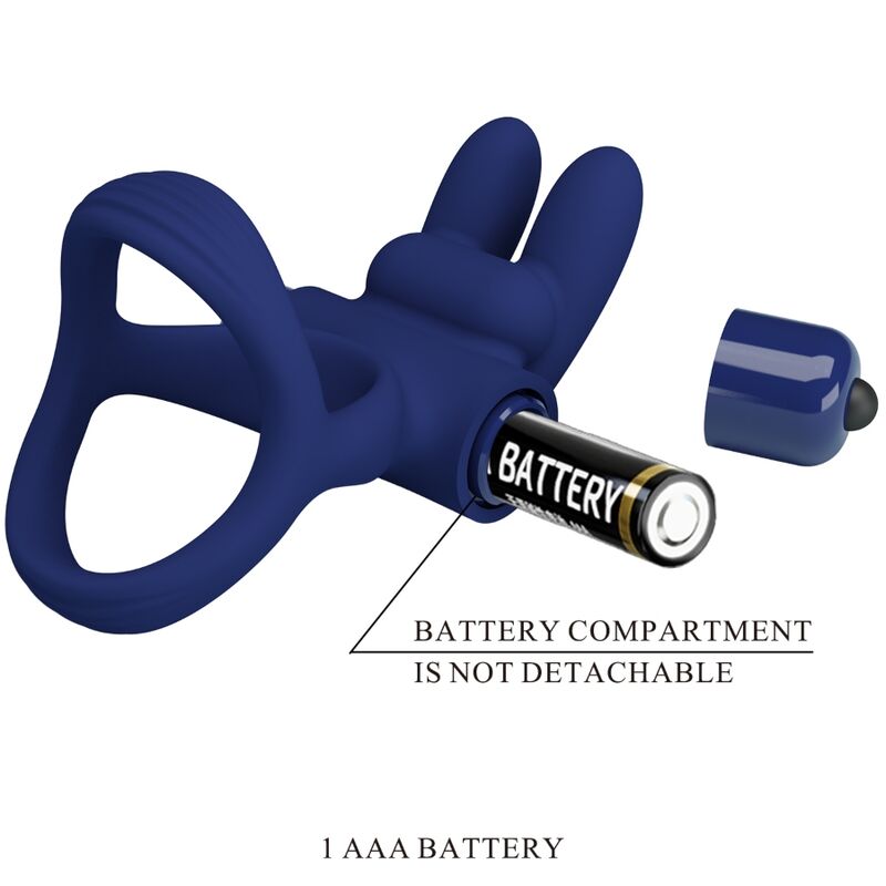 Pretty Love – Francisco Doppelter Vibrationsring Kaninchen Blau