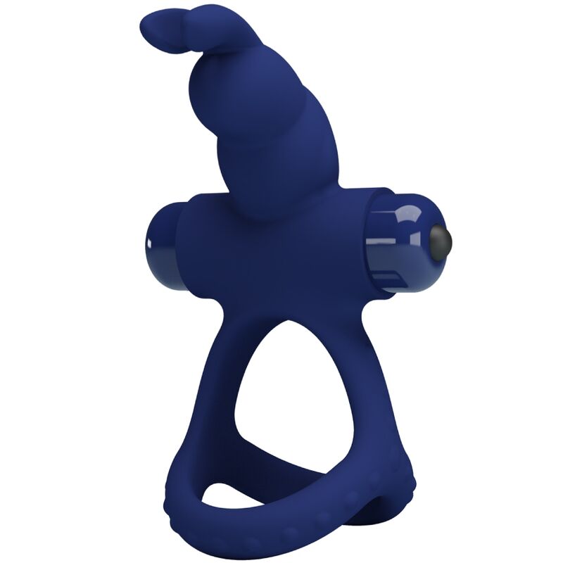 Pretty Love – Luchito Doppelvibrierender Ring Kaninchen Blau