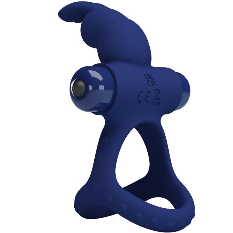 Pretty Love – Luchito Doppelvibrierender Ring Kaninchen Blau