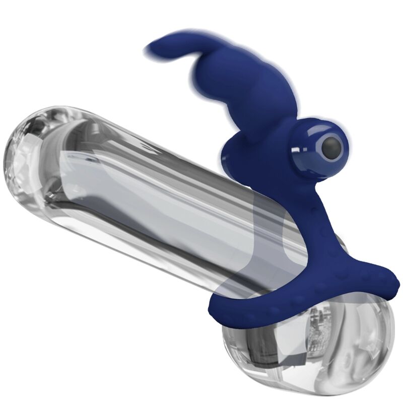 Pretty Love – Luchito Doppelvibrierender Ring Kaninchen Blau