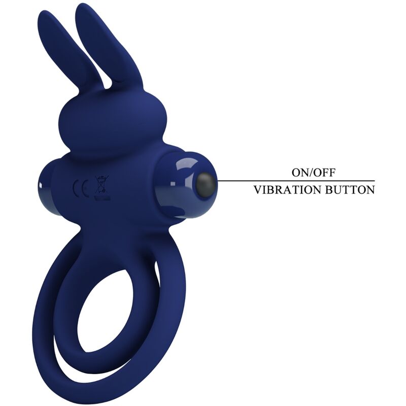 For Darey Doppelter Vibrationsring Kaninchen Blau