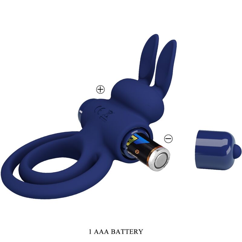 For Darey Doppelter Vibrationsring Kaninchen Blau