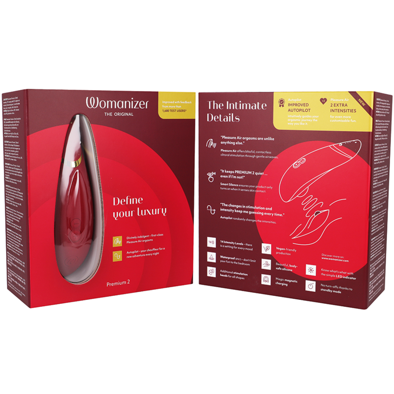 Womanizer Premium 2 Klitoralstimulator Bordeaux