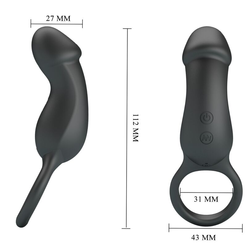 Pretty Love – Trae Vibrationsring mit Schwarzem Stimulator