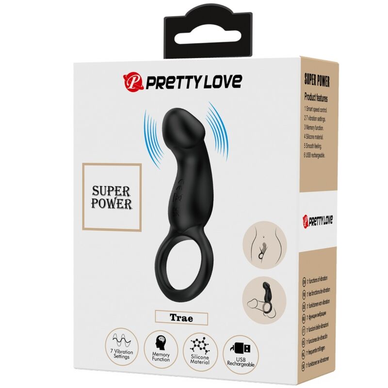 Pretty Love – Trae Vibrationsring mit Schwarzem Stimulator