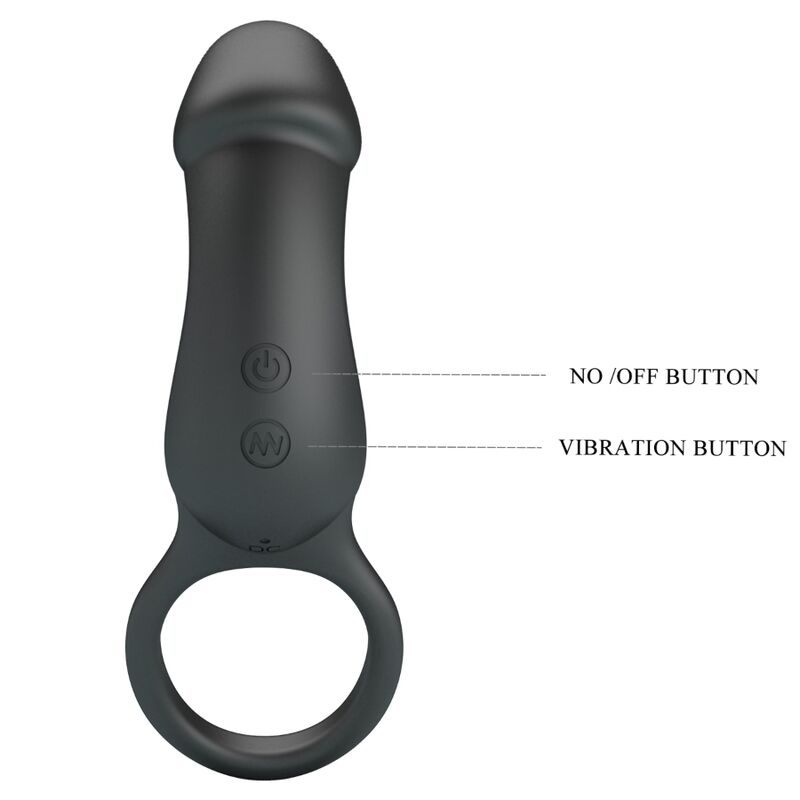Pretty Love – Trae Vibrationsring mit Schwarzem Stimulator