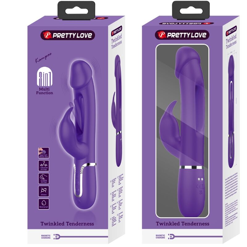 Pretty Love – Kampas Rabbit 3 in 1 Multifunktionsvibrator mit Zunge...