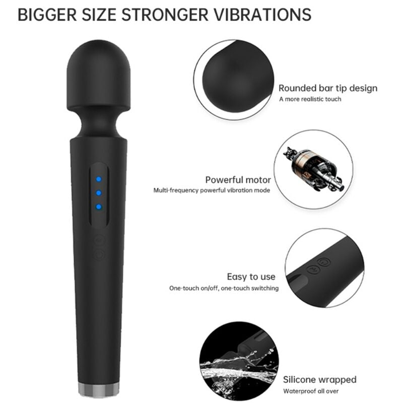 Armony X Power Grosser Massager & Vibrator 7 Vibrationen Schwarz