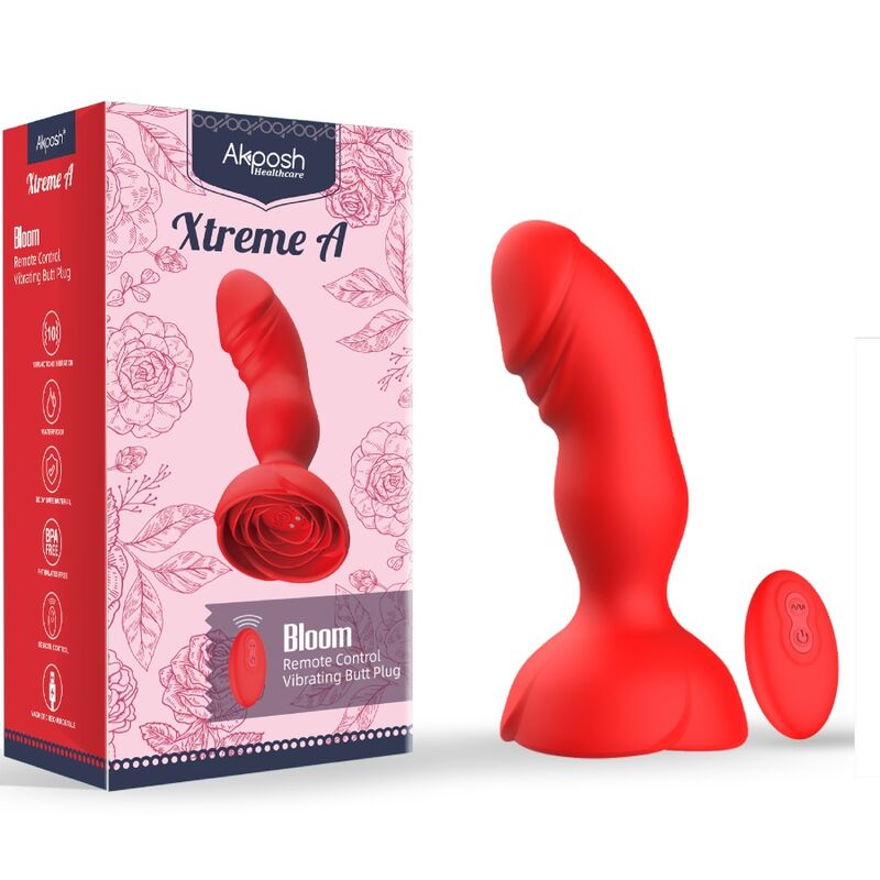 Armony – Extreme A Bloom Rose Vibrator & Analstecker Fernbedienung Rot
