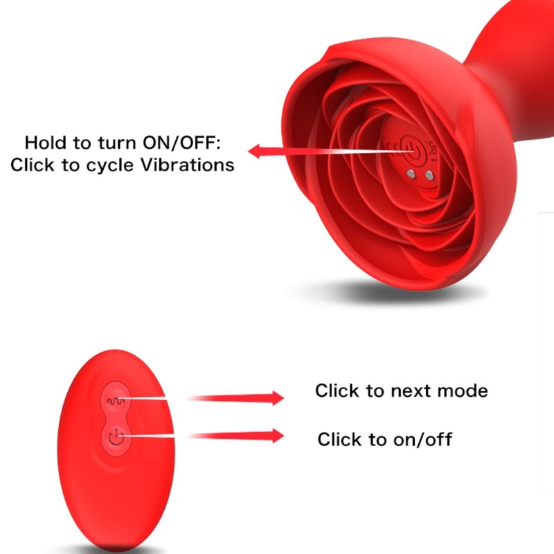 Armony – Extreme A Bloom Rose Vibrator & Analstecker Fernbedienung Rot