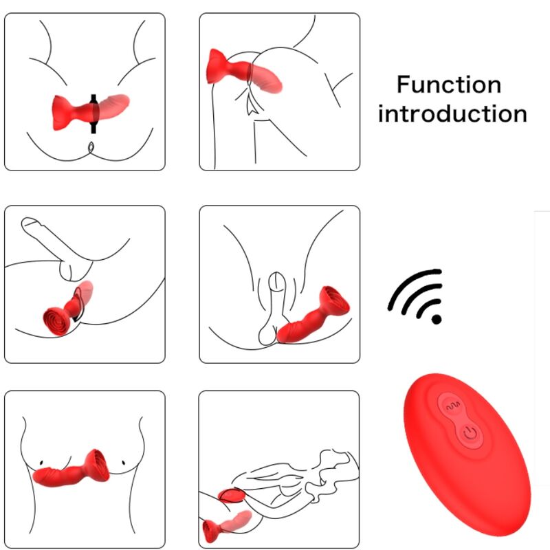 Armony – Extreme A Bloom Rose Vibrator & Analstecker Fernbedienung Rot