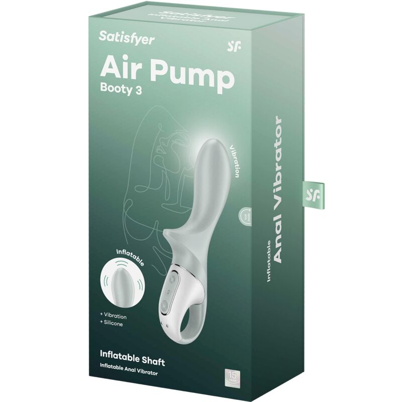 Satisfyer Air Pump Booty 3 Aufblasbarer Analvibrator Graugrün