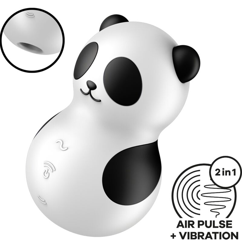 Satisfyer Pocket Panda Stimulator & Vibrator Schwarz Weiss