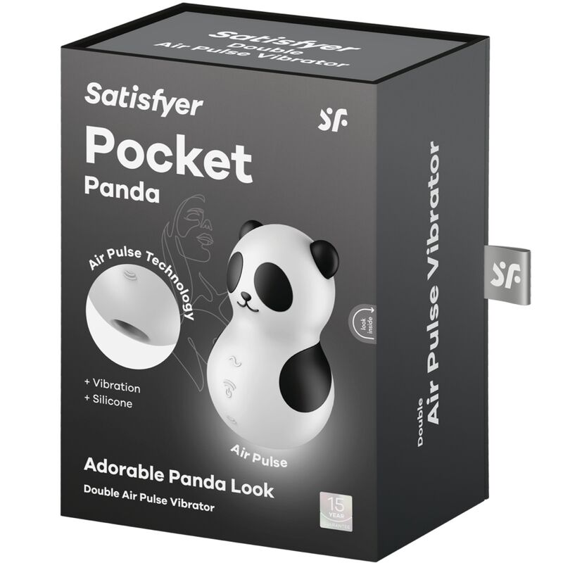 Satisfyer Pocket Panda Stimulator & Vibrator Schwarz Weiss