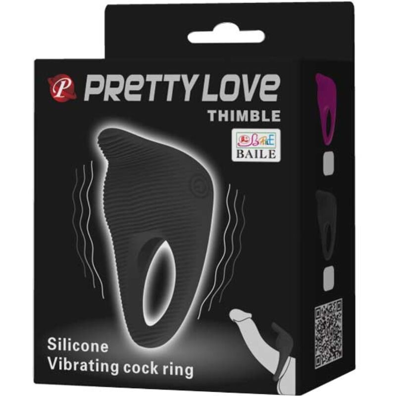 For Him Pretty Love - Thimble Vibratorring Schwarz