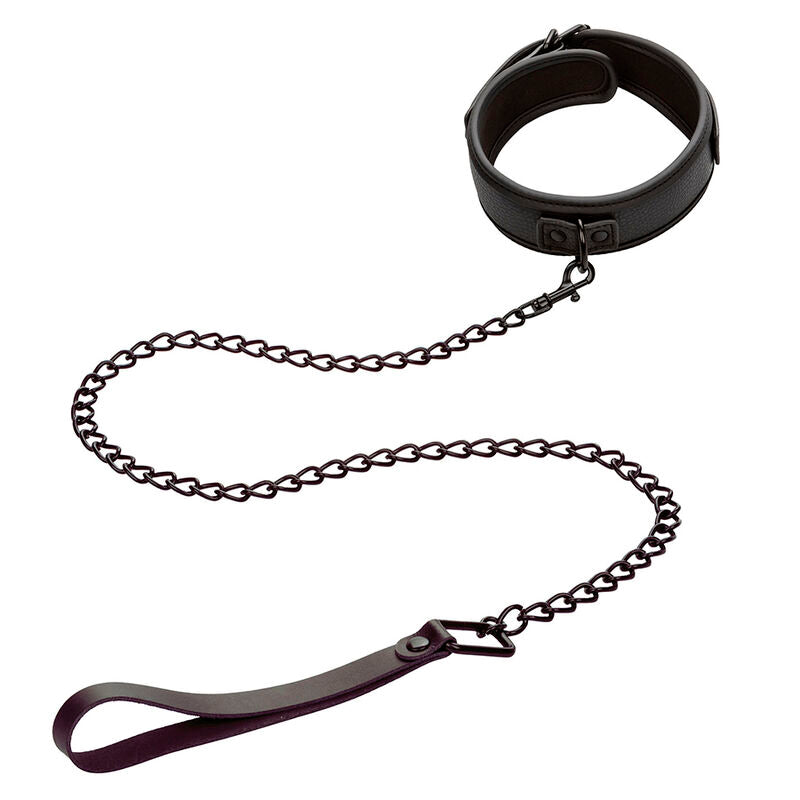 Calexotics – Nocturnal Halsband & Leine Leder Verstellbar Schwarz