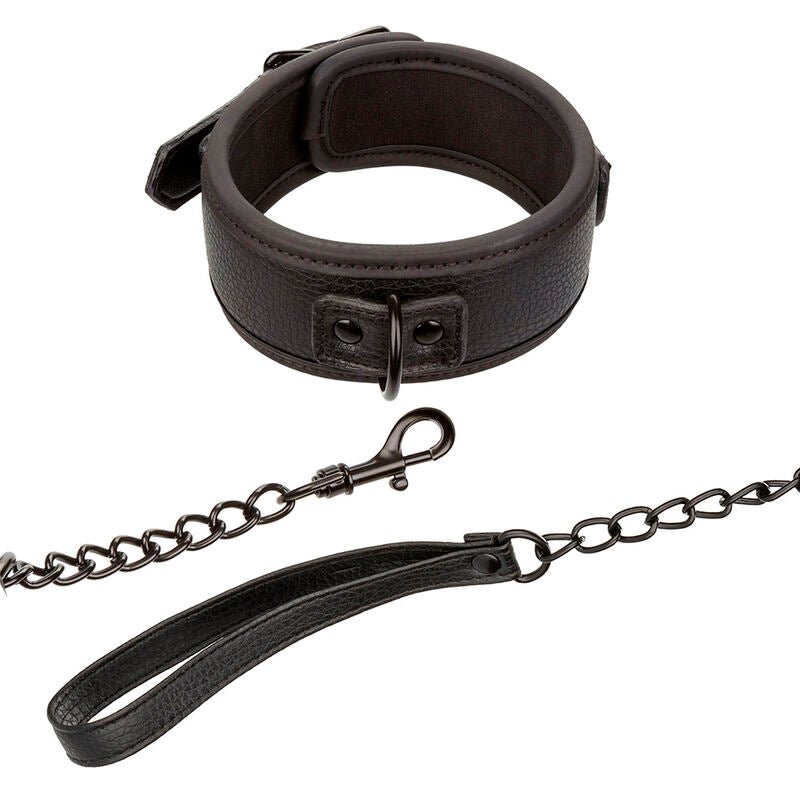 Calexotics – Nocturnal Halsband & Leine Leder Verstellbar Schwarz