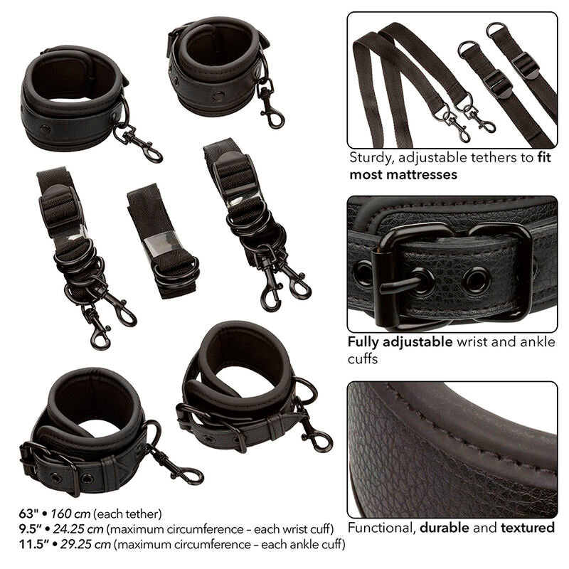 Calexotics Nocturnal Bettfesseln Leder Verstellbar Schwarz