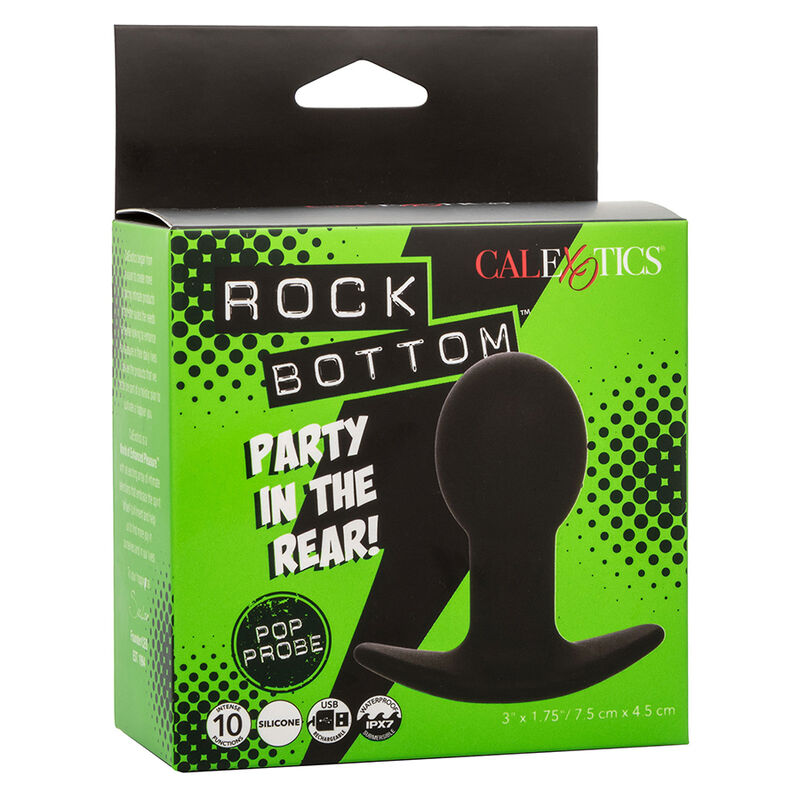 Calexotics Rock Bottom Anal Plug 10 Vibrationen Silikon Schwarz