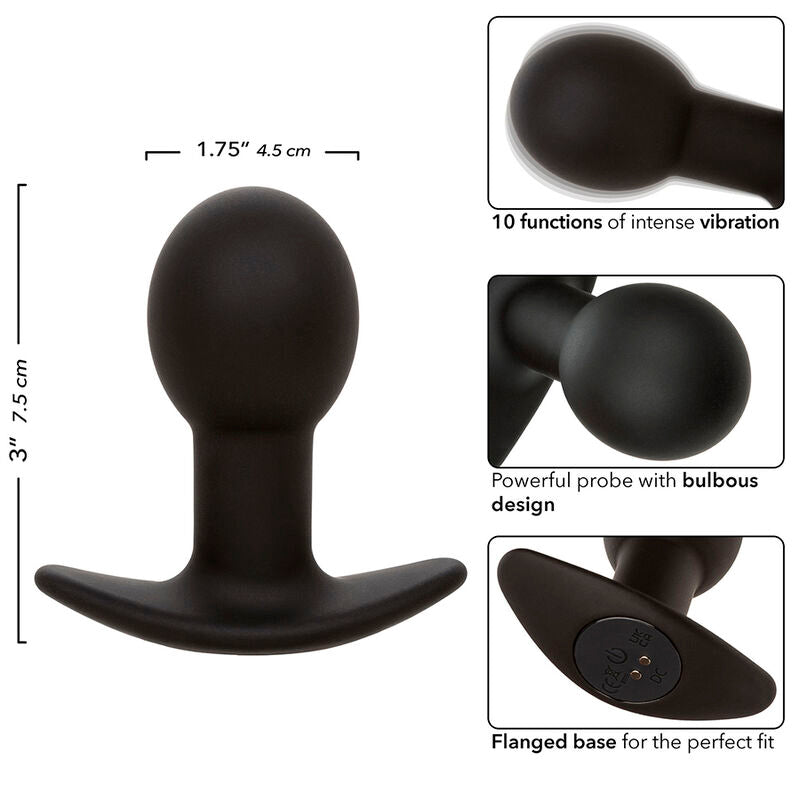 Calexotics Rock Bottom Anal Plug 10 Vibrationen Silikon Schwarz