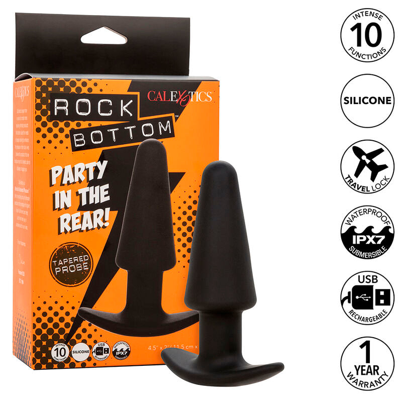 Calexotics Rock Bottom Tapered Anal Plug 10 Vibraciones Silikon