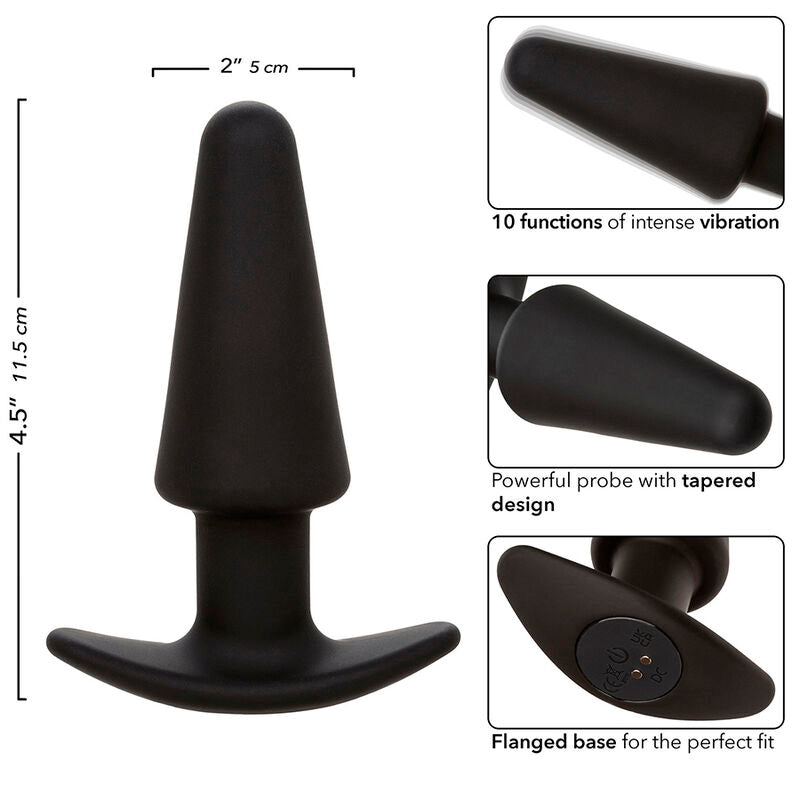 Calexotics Rock Bottom Tapered Anal Plug 10 Vibraciones Silikon