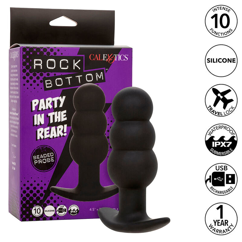 Calexotics Rock Bottom Anal Plug mit Perlen 10 Vibrationen