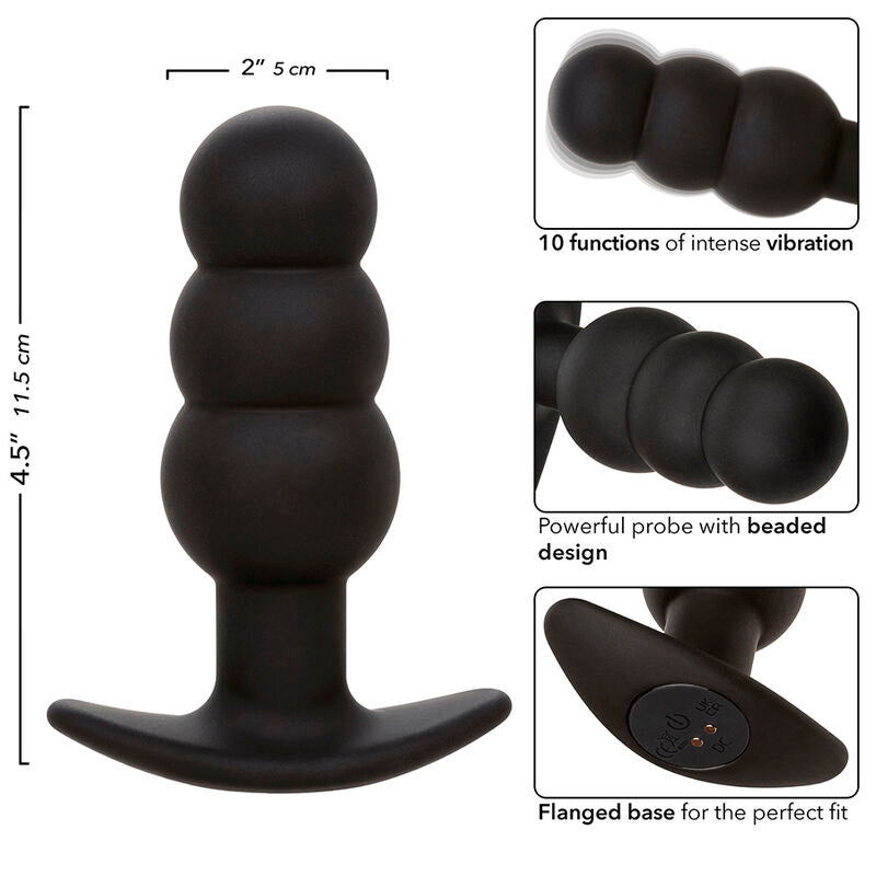 Calexotics Rock Bottom Anal Plug mit Perlen 10 Vibrationen