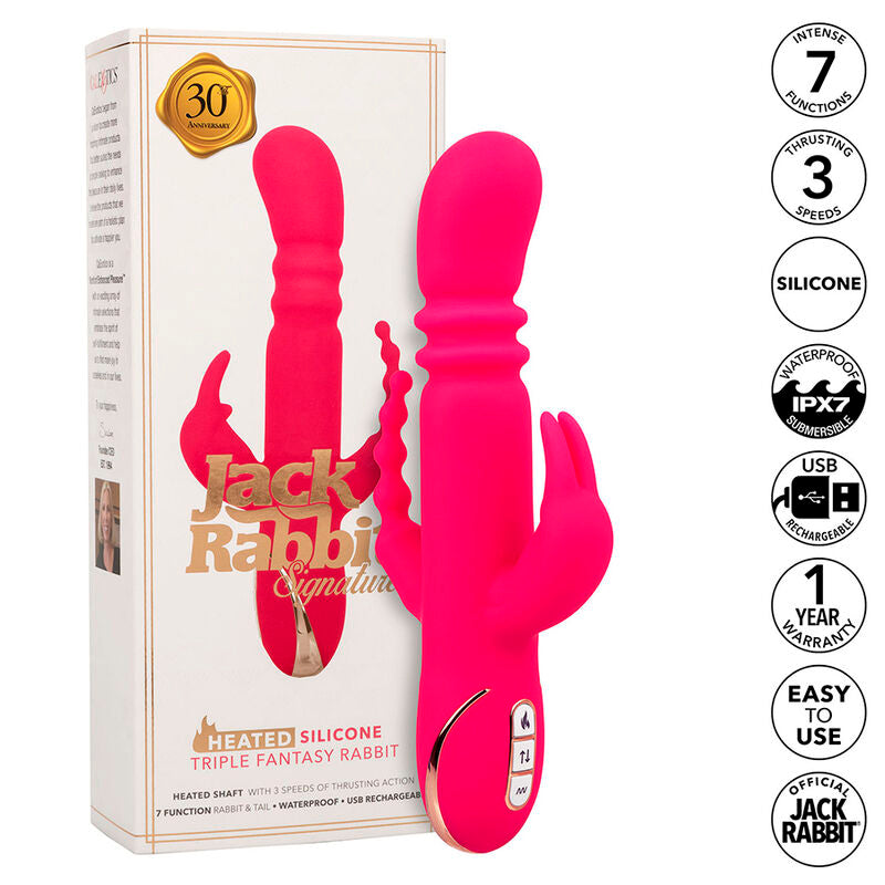 Calexotics – Jack Fantasy Dreifach Beheizter Vibrator Rabbit Rosa