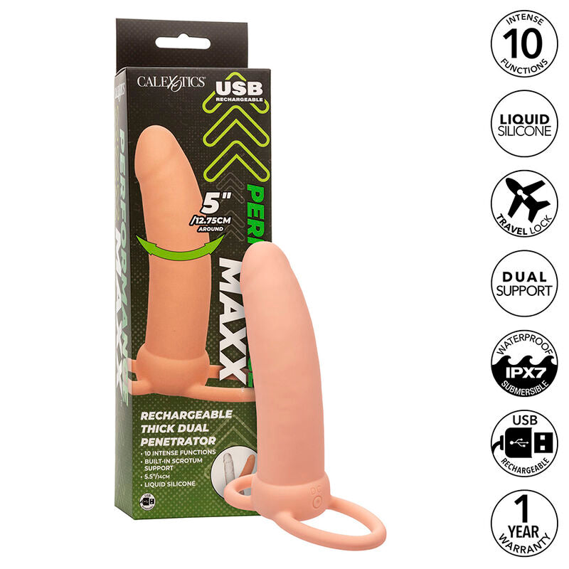 Calexotics Maxx Thick Dual Penetrator 10 Vibrationen Fleisch