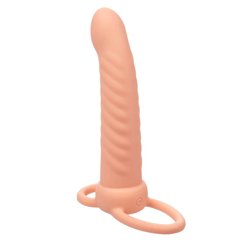 Calexotics Maxx Ribbed Dual Penetrator 10 Vibrationen Fleisch