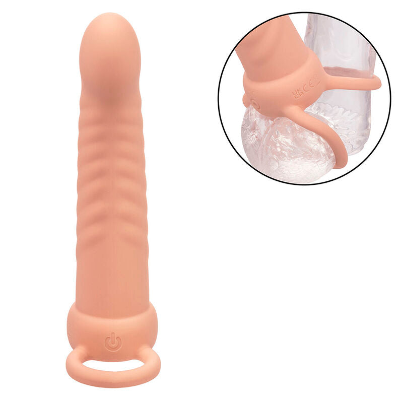 Calexotics Maxx Ribbed Dual Penetrator 10 Vibrationen Fleisch