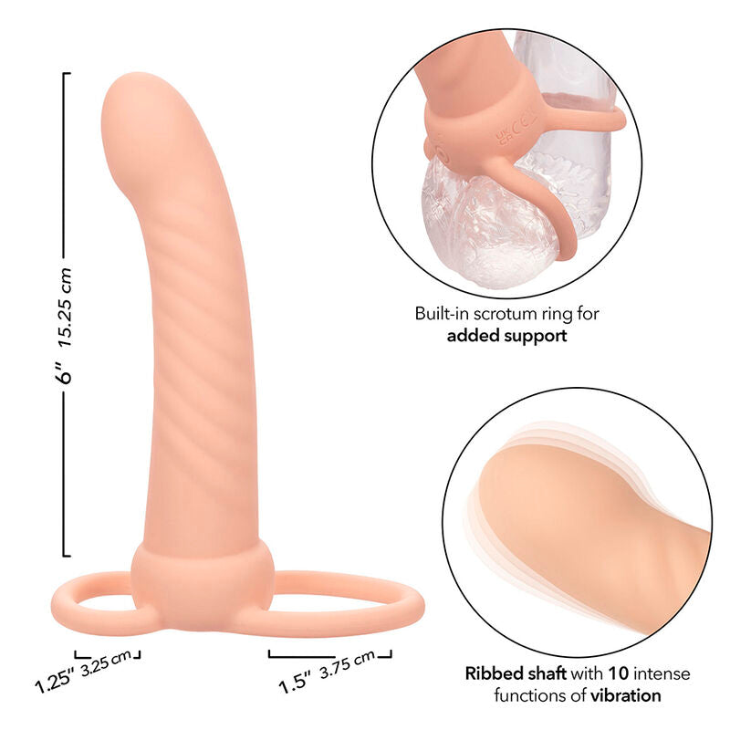 Calexotics Maxx Ribbed Dual Penetrator 10 Vibrationen Fleisch